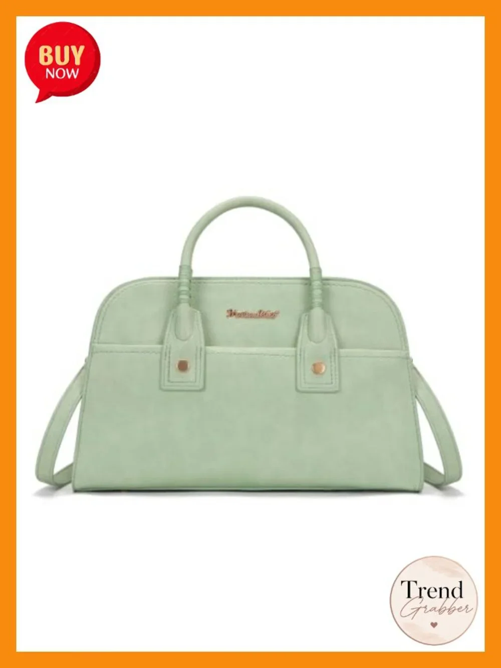Structured Satchel Bag Top Handle Crossbody Purse Faux Leather